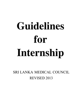 Guidelines For Internship